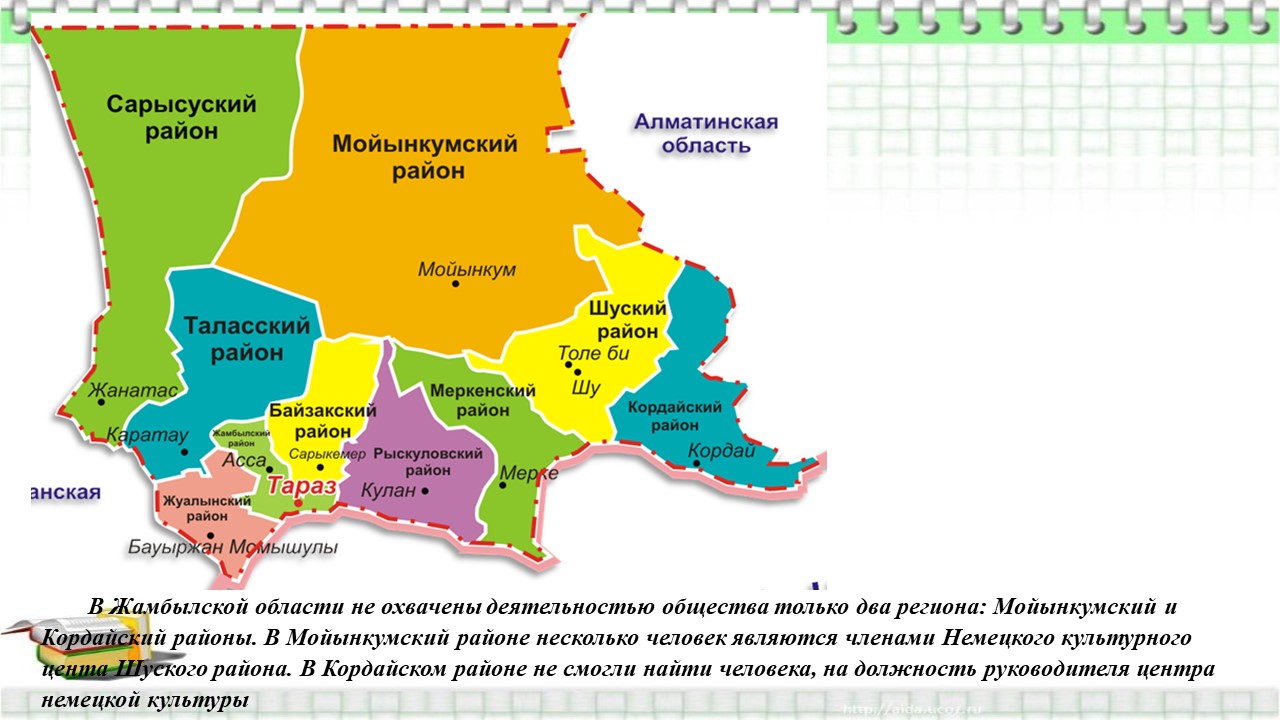 Карта казахстана жамбылская область